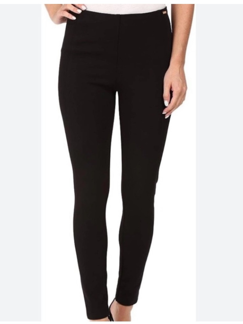 Ivanka Trump Black Pants with Gold Logo Accent